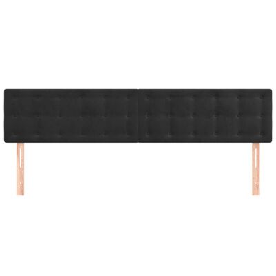 vidaXL 2 db fekete bársony fejtámla 100x5x78/88 cm