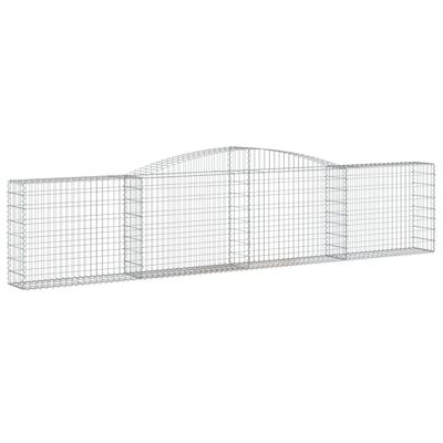 vidaXL 5 db íves horganyzott vas gabion kosár 400x30x80/100 cm