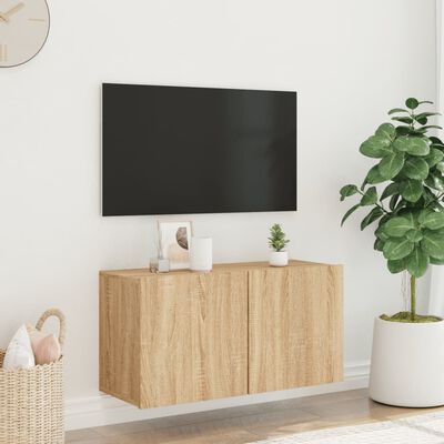 vidaXL sonoma tölgy színű falra szerelhető TV-szekrény 80 x 30 x 41 cm