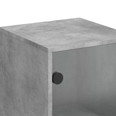 vidaXL betonszürke kisszekrény üvegajtókkal 35 x 37 x 100 cm