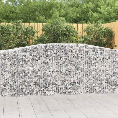 vidaXL 5 db íves horganyzott vas gabion kosár 400x50x100/120 cm