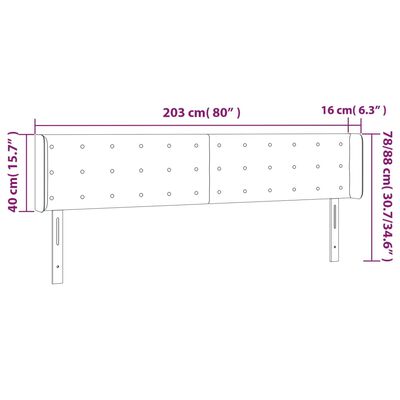 vidaXL fehér műbőr szárnyas fejtámla 203x16x78/88 cm