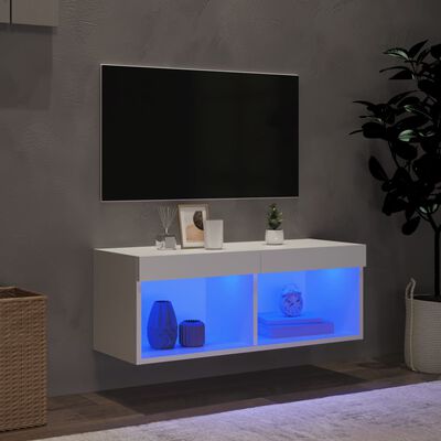 vidaXL fehér TV-szekrény LED-világítással 80 x 30 x 30 cm