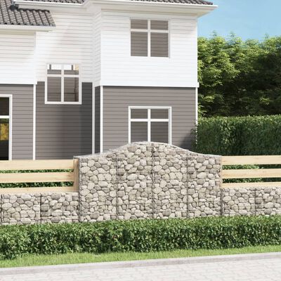 vidaXL 25 db íves horganyzott vas gabion kosár 200x50x120/140 cm