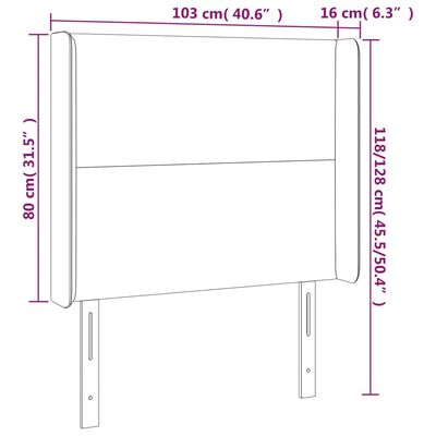 vidaXL fekete bársony fejtámla szárnyakkal 103x16x118/128 cm