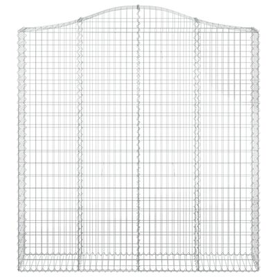 vidaXL 4 db íves horganyzott vas gabion kosár 200x30x200/220 cm