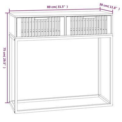 vidaXL szerelt fa és vas tálalóasztal 80x30x75 cm