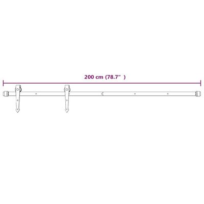 vidaXL tömör fenyőfa tolóajtó fémszerelék szettel 90 x 210 cm