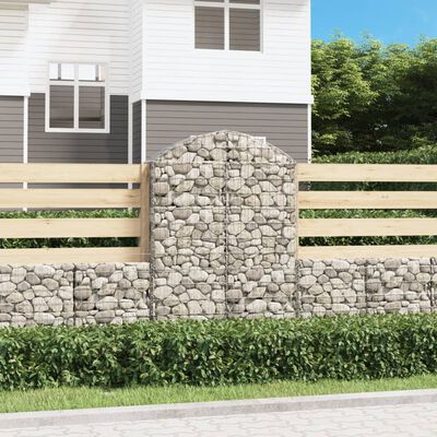 vidaXL íves horganyzott vas gabion kosár 100x30x140/160 cm