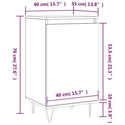 vidaXL 2 db betonszürke szerelt fa tálalószekrény 40 x 35 x 70 cm