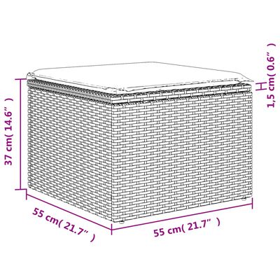 vidaXL 5 részes szürke polyrattan kerti ülőgarnitúra párnákkal