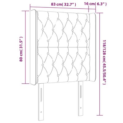 vidaXL sötétzöld bársony LED-es fejtámla 83x16x118/128 cm