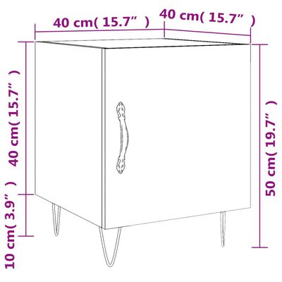 vidaXL 2 db betonszürke szerelt fa éjjeliszekrény 40 x 40 x 50 cm