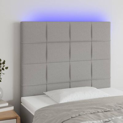 vidaXL világosszürke szövet LED-es fejtámla 80x5x118/128 cm