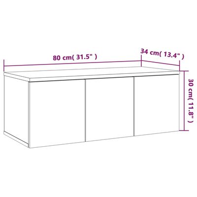 vidaXL szürke sonoma színű szerelt fa TV-szekrény 80x34x30 cm