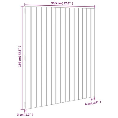 vidaXL tömör fenyőfa fali fejtámla 95,5x3x110 cm