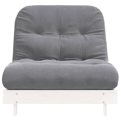 vidaXL fehér tömör fenyőfa futon kanapéágy matraccal 80 x 206 x 11 cm