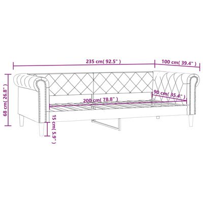 vidaXL krémszínű műbőr kanapéágy 90 x 200 cm