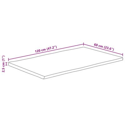 vidaXL tömör akácfa téglalap alakú asztallap 120x60x2,5 cm