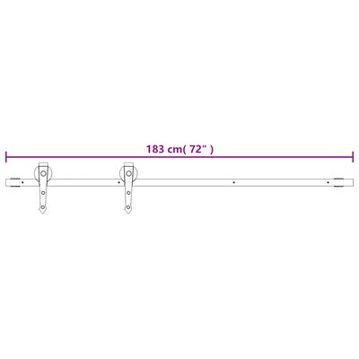 vidaXL tömör fenyőfa tolóajtó fémszerelék szettel 90 x 210 cm