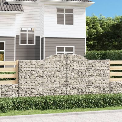 vidaXL 30 db íves horganyzott vas gabion kosár 300x50x140/160 cm