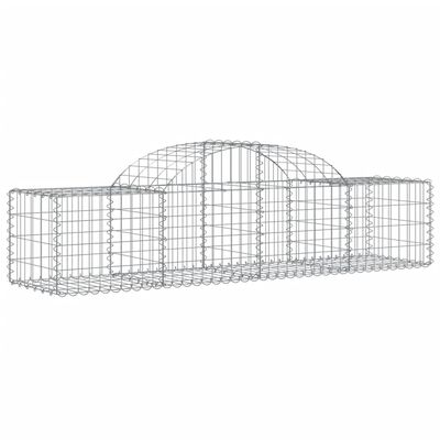 vidaXL 12 db íves horganyzott vas gabion kosár 200x50x40/60 cm