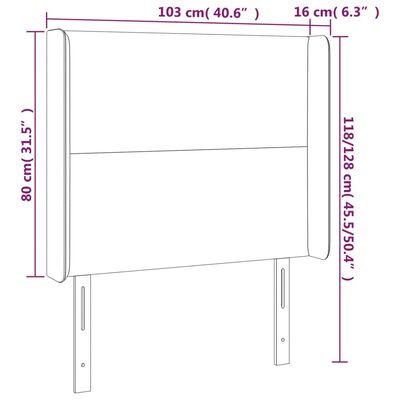 vidaXL cappuccino műbőr LED-es fejtámla 103x16x118/128 cm