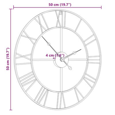 vidaXL fekete vas falióra Ø50 cm