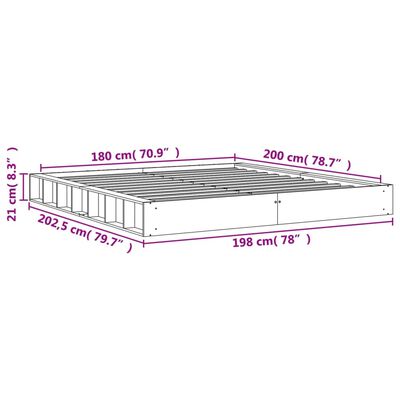 vidaXL viaszbarna tömör fenyőfa ágy matrac nélkül 180 x 200 cm