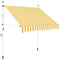 vidaXL narancssárga-fehér csíkos kézzel feltekerhető napellenző 150 cm