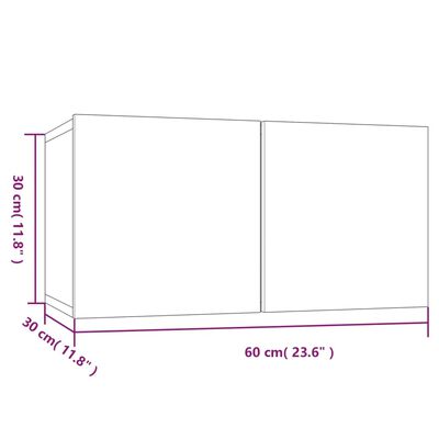 vidaXL szürke sonoma színű szerelt fa függő TV-szekrény 60x30x30 cm