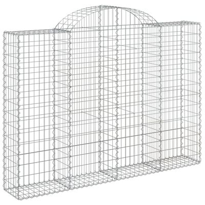 vidaXL 6 db íves horganyzott vas gabion kosár 200x30x140/160 cm