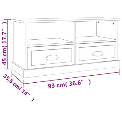 vidaXL barna tölgyszínű szerelt fa TV-szekrény 93x35,5x45 cm