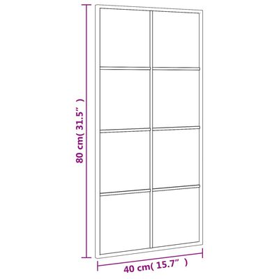 vidaXL fekete téglalap alakú vas fali tükör 40 x 80 cm