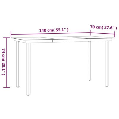 vidaXL 5 részes polyrattan kerti étkezőgarnitúra