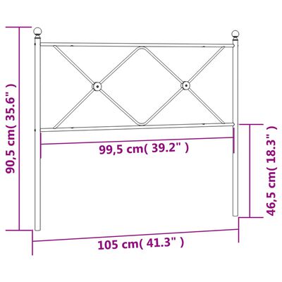 vidaXL fekete fém fejtámla 100 cm