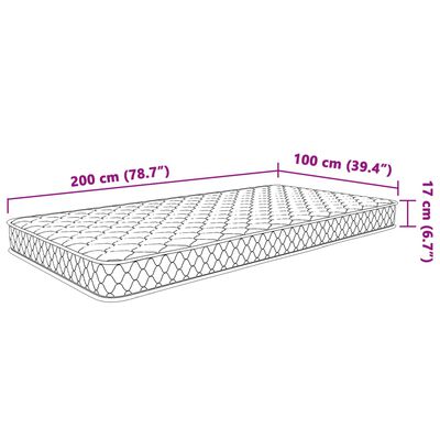 vidaXL fehér memóriahabos matrac 100 x 200 x 17 cm