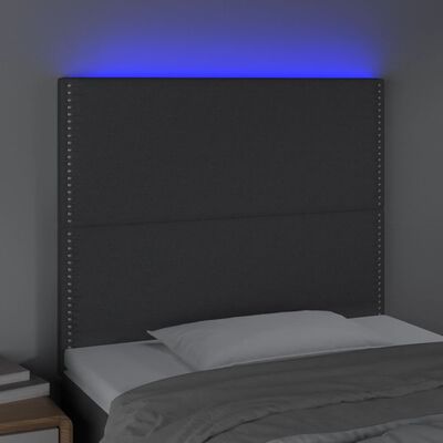 vidaXL sötétszürke szövet LED-es fejtámla 90x5x118/128 cm