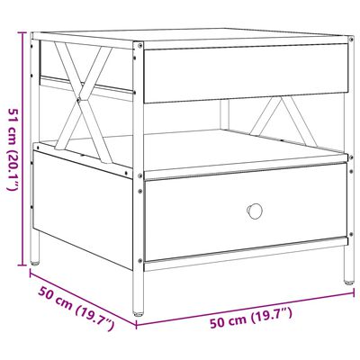 vidaXL szürke sonoma végtelen hatású LED-es dohányzóasztal 50x50x51 cm