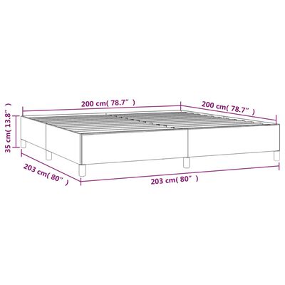 vidaXL sötétszürke szövet ágykeret matrac nélkül 200 x 200 cm