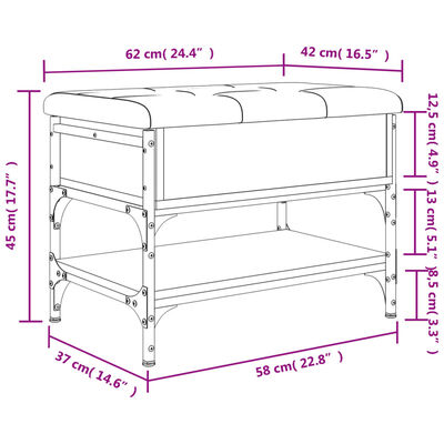 vidaXL barna tölgyszínű szerelt fa cipőtároló pad 62 x 42 x 45 cm