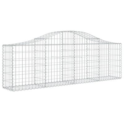 vidaXL 9 db íves horganyzott vas gabion kosár 200x30x60/80 cm