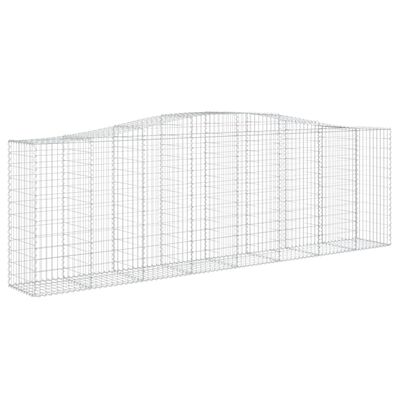 vidaXL 3 db íves horganyzott vas gabion kosár 400x50x120/140 cm