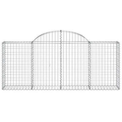 vidaXL 25 db íves horganyzott vas gabion kosár 200x30x80/100 cm