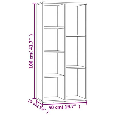 vidaXL barna tölgy színű könyvszekrény 50 x 25 x 106 cm