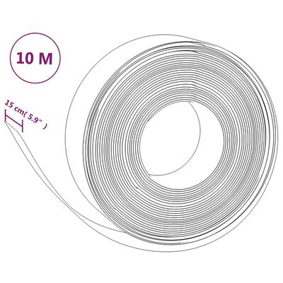 vidaXL 4 db szürke polietilén kerti szegély 10 m x 15 cm