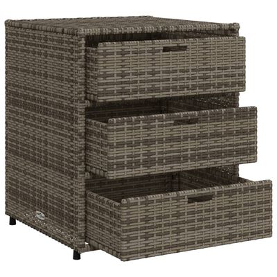 vidaXL szürke polyrattan kerti tárolószekrény 55 x 59 x 69 cm