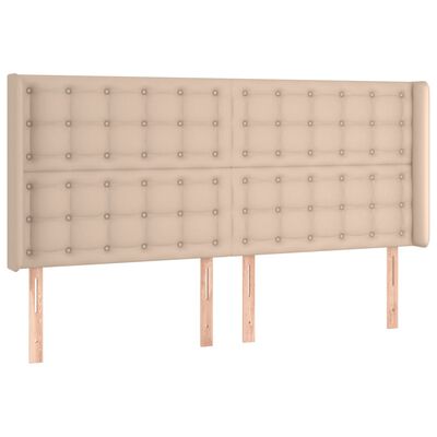 vidaXL cappuccino műbőr LED-es fejtámla 203x16x118/128 cm