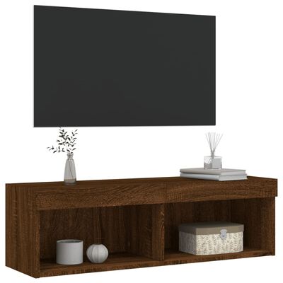 vidaXL barna tölgy színű TV-szekrény LED-világítással 100 x 30 x 30 cm