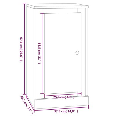 vidaXL 2 db magasfényű fehér szerelt fa tálalószekrény 37,5x35,5x67,5